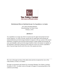 Distributional Effects of Individual Income Tax Expenditures: An Update ABSTRACT