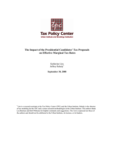 The Impact of the Presidential Candidates’ Tax Proposals  Katherine Lim