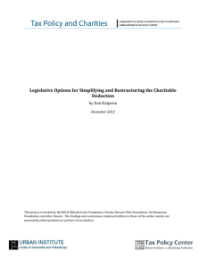 Legislative Options for Simplifying and Restructuring the Charitable Deduction by Dan Halperin
