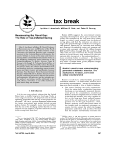 tax break Reassessing the Fiscal Gap: The Role of Tax-Deferred Saving