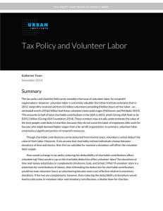 Tax Policy and Volunteer Labor Summary  Katherine Toran