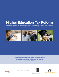 Higher Education Tax Reform The Reimagining Aid Design and Delivery (RADD)