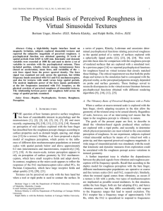 The Physical Basis of Perceived Roughness in Virtual Sinusoidal Textures Member, IEEE,