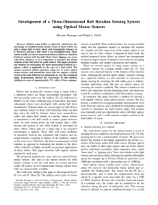 Development of a Three-Dimensional Ball Rotation Sensing System