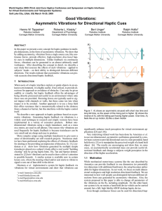 Good Vibrations: Asymmetric Vibrations for Directional Haptic Cues Hanns W. Tappeiner