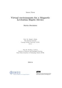 Virtual environments for a Magnetic Levitation Haptic Device Master Thesis Martin Oberhuber