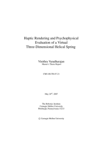 Haptic Rendering and Psychophysical Evaluation of a Virtual Three-Dimensional Helical Spring Vinithra Varadharajan