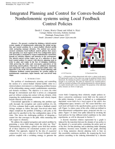 Integrated Planning and Control for Convex-bodied Nonholonomic systems using Local Feedback