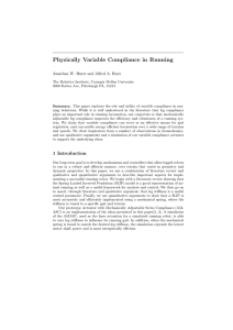 Physically Variable Compliance in Running