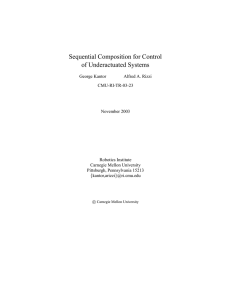 Sequential Composition for Control of Underactuated Systems