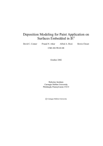Deposition Modeling for Paint Application on Surfaces Embedded in