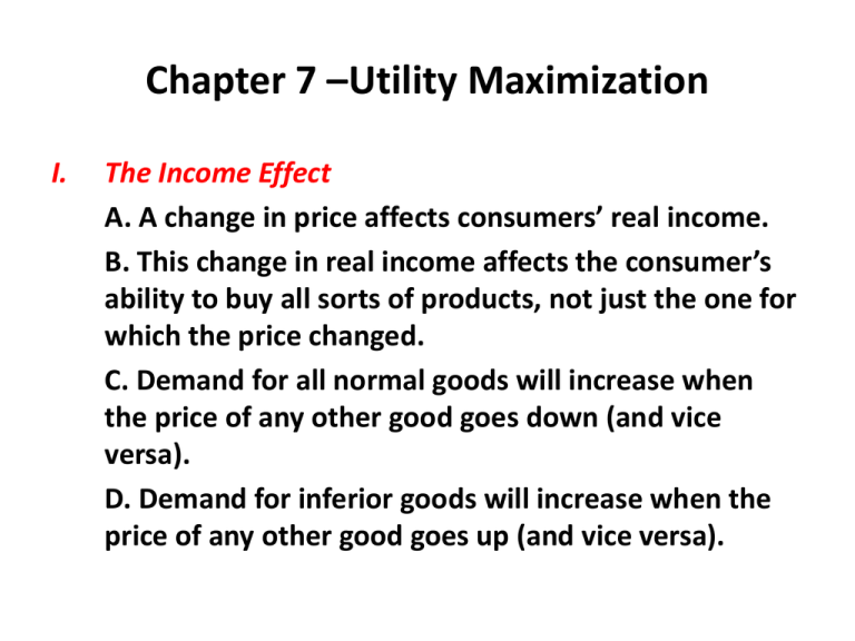 Chapter 7 Utility Maximization