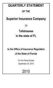 2010 QUARTERLY STATEMENT Superior Insurance Company in the state of FL