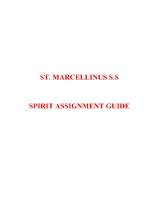 ST. MARCELLINUS S.S  SPIRIT ASSIGNMENT GUIDE