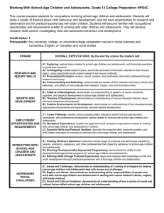 Working With School-Age Children and Adolescents, Grade 12 College Preparation...