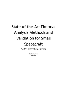 State-of-the-Art Thermal Analysis Methods and Validation for Small Spacecraft