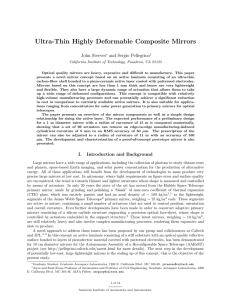 Ultra-Thin Highly Deformable Composite Mirrors John Steeves and Sergio Pellegrino