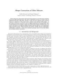 Shape Correction of Thin Mirrors Keith Patterson and Sergio Pellegrino