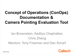 Concept of Operations (ConOps) Documentation &amp; Camera Pointing Evaluation Tool