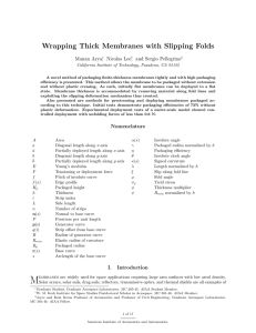Wrapping Thick Membranes with Slipping Folds Manan Arya , Nicolas Lee