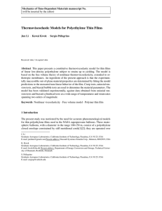 Thermoviscoelastic Models for Polyethylene Thin Films