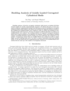 Buckling Analysis of Axially Loaded Corrugated Cylindrical Shells Xin Ning and Sergio Pellegrino