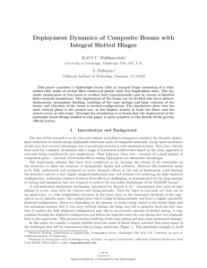 Deployment Dynamics of Composite Booms with Integral Slotted Hinges H.M.Y.C. Mallikarachchi S. Pellegrino