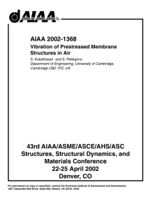 AIAA 2002-1368 43rd AIAA/ASME/ASCE/AHS/ASC Structures, Structural Dynamics, and Materials Conference