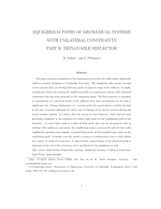 EQUILIBRIUM PATHS OF MECHANICAL SYSTEMS WITH UNILATERAL CONSTRAINTS PART II: DEPLOYABLE REFLECTOR
