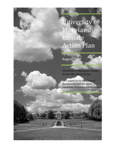 University of  Maryland  Climate  Action Plan 