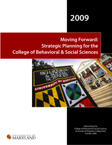 2009 Moving Forward: Strategic Planning for the College of Behavioral &amp; Social Sciences