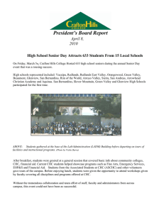 President’s Board Report April 8, 2010