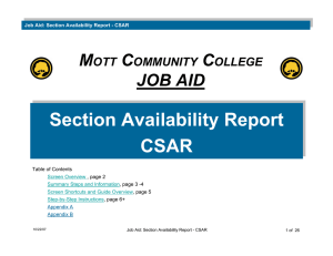 Section Availability Report CSAR M C
