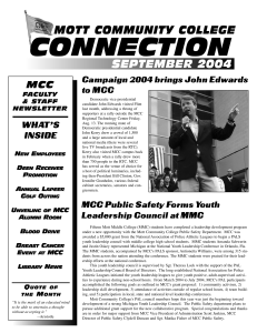 CONNECTION MOTT COMMUNITY COLLEGE SEPTEMBER 2004 MCC