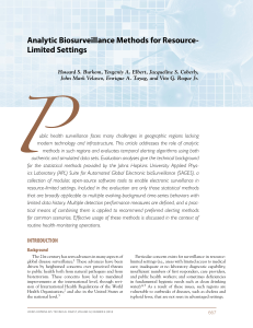 Analytic Biosurveillance Methods for Resource- Limited Settings