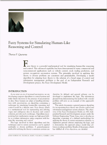 Ezz Fuzzy  Systems for  Simulating Human, Like Reasoning and Control F.