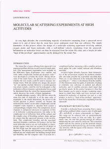 MOLECULAR SCATTERING EXPERIMENTS AT HIGH ALTITUDES SPECIAL TOPIC