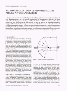 PHASED ARRAY ANTENNA DEVELOPMENT AT THE APPLIED PHYSICS LABORATORY