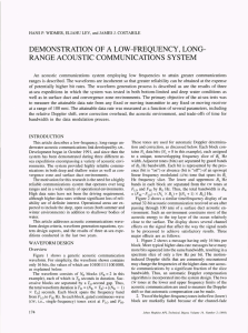 DEMONSTRATION OF A  LOW-FREQUENCY, LONG- RANGE ACOUSTIC COMMUNICATIONS  SYSTEM