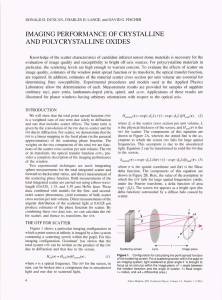 IMAGING PERFORMANCE OF CRYSTALLINE AND POLYCRYSTALLINE OXIDES