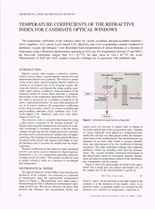 TEMPERATURE COEFFICIENTS  OF THE REFRACTIVE INDEX FOR CANDIDATE OPTICAL WINDOWS
