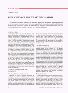 LUBRICATION OF SPACECRAFT MECHANISMS _