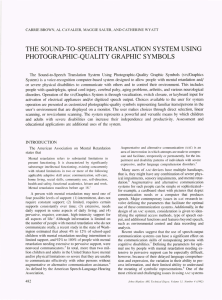 THE SOUND- TO-SPEECH TRANSLATION SYSTEM USING PHOTOGRAPHIC-QUALITY GRAPHIC SYMBOLS