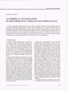 AN EMPIRICAL INVESTIGATION OF HIGH-FREQUENCY GROUND WAVE PROPAGATION __________________________________________________ RESEARCHREPORT