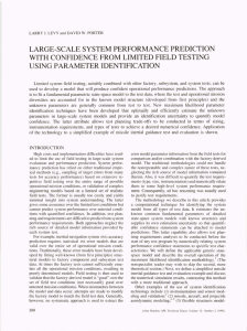 LARGE-SCALE SYSTEM PERFORMANCE PREDICTION WITH CONFIDENCE FROM LIMITED FIELD TESTING USING PARAMETER IDENTIFICATION