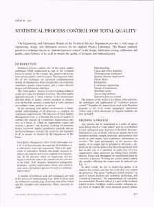 STATISTICAL PROCESS QUALITY CONTROL FOR TOTAL