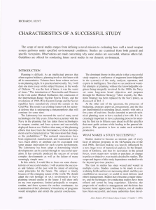 CHARACTERISTICS  OF A  SUCCESSFUL STUDY
