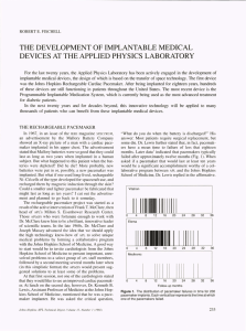 THE DEVELOPMENT OF IMPLANTABLE MEDICAL