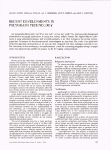 RECENT  DEVELOPMENTS  IN POLYGRAPH  TECHNOLOGY