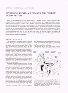 BIOMEDICAL PROGRAM RESEARCH:  THE PRIMATE MOTOR  SYSTEM